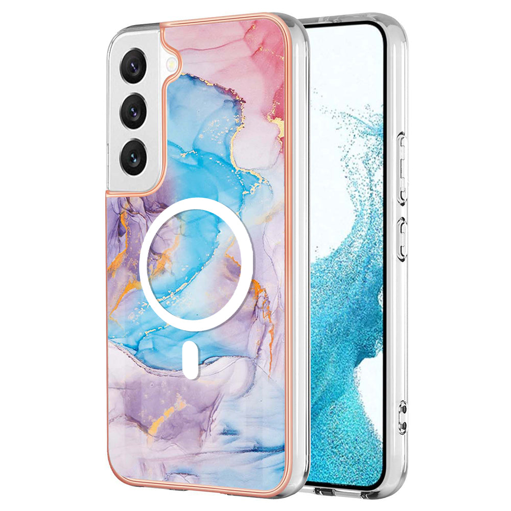 YB IMD Series-19 for Samsung Galaxy S22 5G Magnetic IMD Pattern Phone Case Electroplated 2.0mm TPU Cover YB IMD Series-19 for Samsung Galaxy S22 5G Magnetic IMD Pattern Phone Case Electroplated 2.0mm TPU Cover